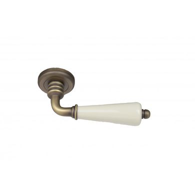 Ручки дверні MARIANI ERICE S/B SBR  - porc. Ivory (white) бронза матова з кремовою керамікою