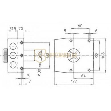 Замок накладний Mottura 30.601 (30401VD50C5) правый