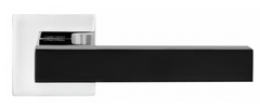 Ручки дверні на квадратній розетці MVM Z - 1410 BLACK / CP чорний / хром полірований