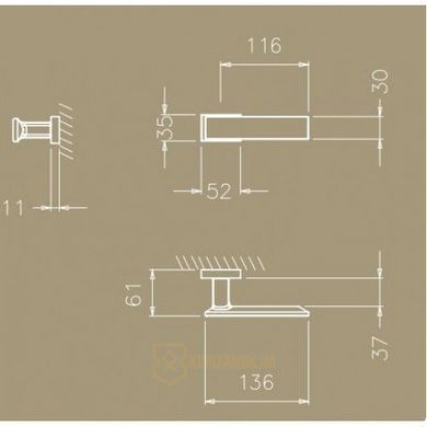 Дверная ручка Tupai Linha Q2 2730RE Хром светлый