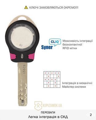 Дверной цилиндр Mul-t-lock MT5+ 100mm (50ix50) Никель-сатин (ключ-ключ) CGW CLIQ