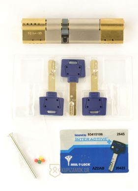 Дверной цилиндр Mul-t-lock Interactive+ MOD 111mm (31x80) Латунь (ключ-ключ)