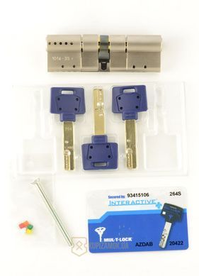 Дверной цилиндр Mul-t-lock Interactive+ MOD 111mm (31x80) Латунь (ключ-ключ)