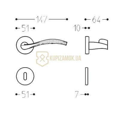 Ручки дверні Mandelli Zoom Matt chrome
