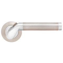 Ручки дверные на круглой розетке MVM Tubo S - 1103 SN / CP матовый никель / хром полированный