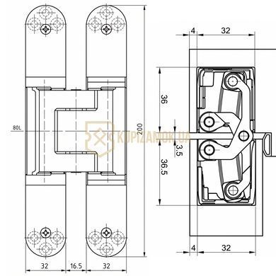 Прихована дверна петля Tectus TE 540 3D Simonswerk Хром Матовий
