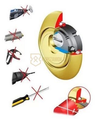 Врізна магнітна броненакладка DiSec 3G2M Хром матовий