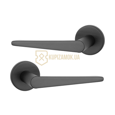 Дверна ручка APRILE Arnica R 7S AT чорний матовий BLACK (тонка розетка)