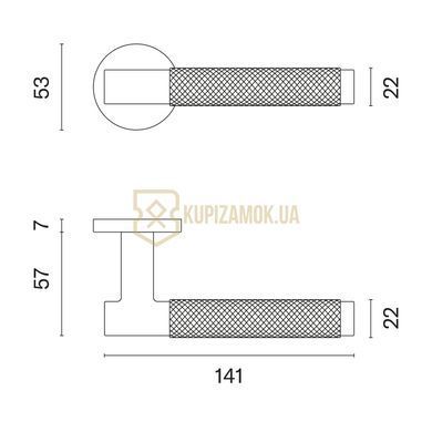 Дверна ручка APRILE Molinia R 7S AT коричневий BR (тонка розетка)