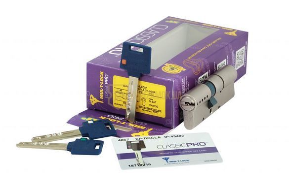 Дверний циліндр Mul-t-lock ClassicPro 100mm (35x65) Латунь (ключ-ключ)