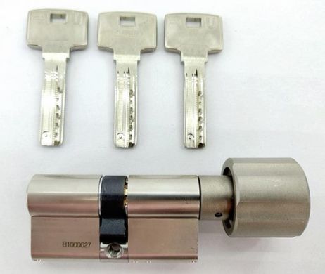 Дверной цилиндр ABUS BRAVUS 3000 Compact, ключ-тумблер, 60 (30х30), 3 ключа, никель