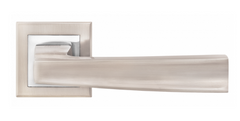 Ручки дверные на квадратной розетке Linde RAY A - 1355 SN / CP матовый никель / полированный хром