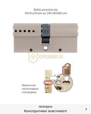 Дверний циліндр Mul-t-lock Interactive+ 62mm (31Lx31) Нікель-сатин (ключ-ключ) FLEX CONTROL