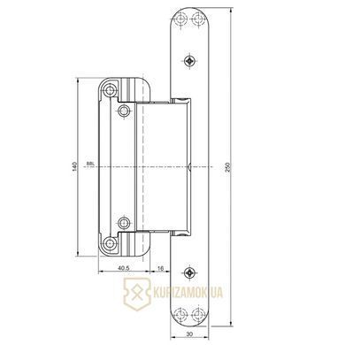Скрытая дверная петля Tectus TE 680 3D FD 160кг Simonswerk Хром Матовый
