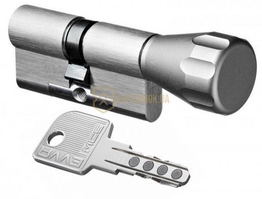 Дверний циліндр EVVA MCS KZ 62 мм (31/31T) NI нікель