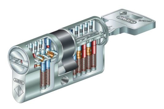 Дверной цилиндр ABUS BRAVUS 3000 Compact, ключ-ключ, 60 (30х30), 3 ключа, никель