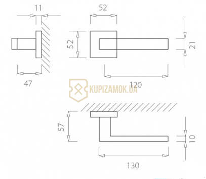 Дверна ручка Tupai BURACO1 2737Q Хром матовий