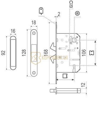 Ручки з замком для розсувних дверей AGB Scivola TT Matt Chromium