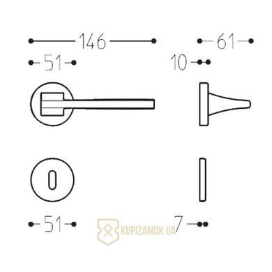 Ручки дверные Mandelli Link Matt chrome