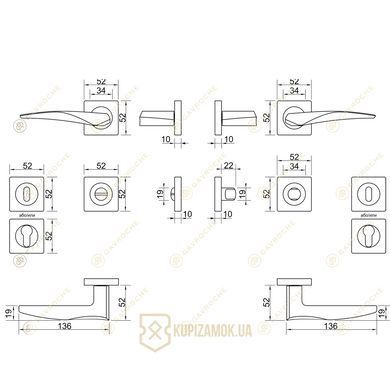 Ручки дверные GAVROCHE TANTALUM Z25 MSCB Итальянский Сатин