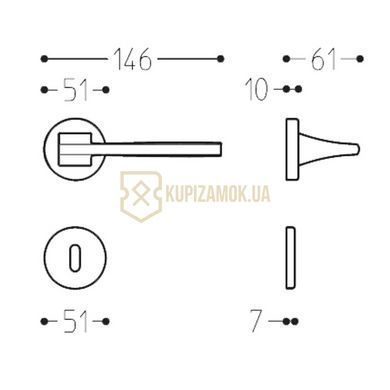 Ручки дверні Mandelli Link Matt chrome