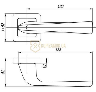 Ручки дверні Punto SATURN QR GR / CP - 23 графіт / хром