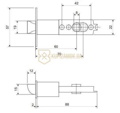 Защелка APECS 891 - 03 - CR хром