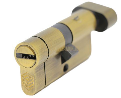 Дверний циліндр HardLock L-серія 60мм (30х30Т) Бронза (ключ-тумблер)