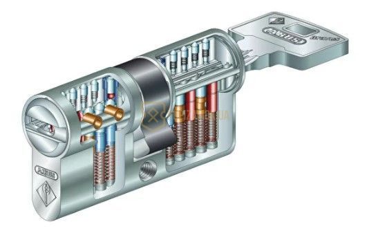 Дверний циліндр ABUS BRAVUS 1000 Compact, ключ-ключ, 60 (30х30), 3 ключі, нікель