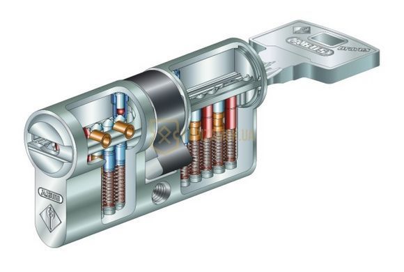 Дверний циліндр ABUS Bravus 1000MX модульний, ключ-ключ, 60 (30х30), 3 ключі, нікель