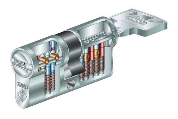 Дверной цилиндр ABUS Bravus 1000MX модульный, ключ-ключ, 60 (30х30), 3 ключа, никель