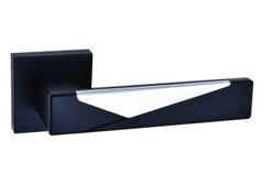 Ручки дверні ORO&ORO Lea 075-15E Black/CP чорний матовий / хром (вставка)