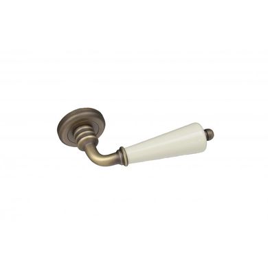 Ручки дверные с накладками под цилиндр MARIANI ERICE CY SBR  - porc. Ivory (white) бронза матовая с кремовой керамикой
