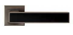 Ручки дверні на квадратній розетці Linde DIPLOMAT A - 2015 MA + black матовий антрацит з чорною вставкою