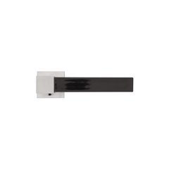 Ручки дверные с накладками под цилиндр MARIANI ARIANNA CY CS - porc. black хром матовый с черной керамикой