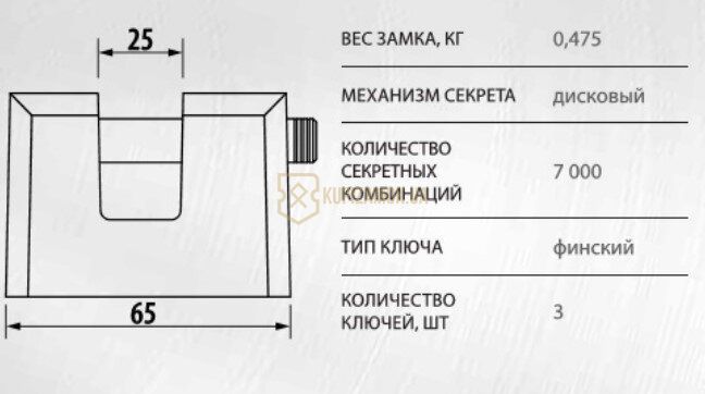 Замок навісний ЧАЗ ВС2-3А