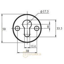 Броненакладка накладная DiSec BD 54 D1 Полированная латунь