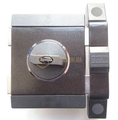 Замок накладний GERDA TYTAN ZX 5кл. без планок графіт (короткий ключ)
