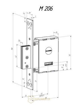 Врезной замок Radlock Mimoza М 206 с лицевой планкой