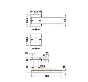Комплект ручек Hafele LDH 2187 PC нержавеющая сталь матовая 8мм