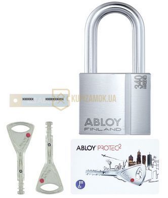 Замок навісний ABLOY PL340 *PROTEC2 TA77ZZ 2KEY PR2 T NR shackle 50мм 10мм BOX
