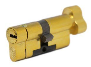 Дверний циліндр HardLock K-серія 60мм (30х30Т) Золотий (ключ-тумблер)