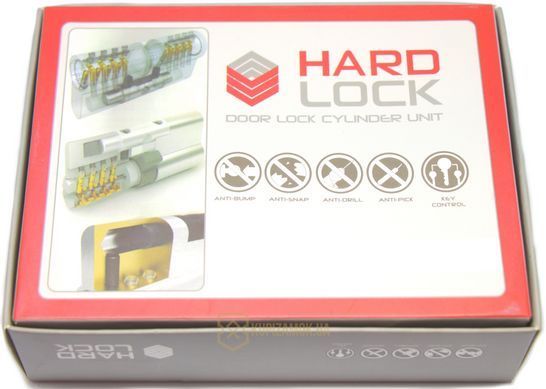 Дверной цилиндр HardLock K-серия 60мм (30х30Т) Золотой (ключ-тумблер)
