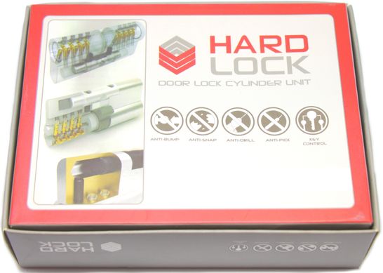 Дверний циліндр HardLock K-серія 80мм (35х45Т) Сатин (ключ-тумблер)
