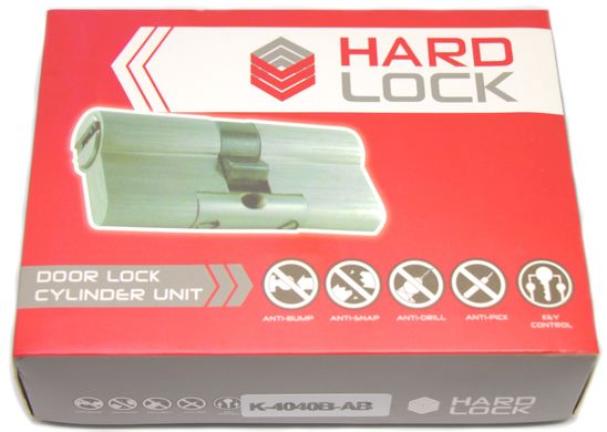 Дверной цилиндр HardLock K-серия 60мм (30х30Т) Золотой (ключ-тумблер)
