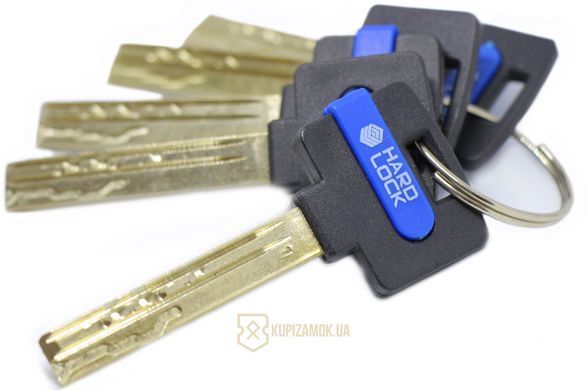 Дверной цилиндр HardLock K-серия 60мм (30х30Т) Золотой (ключ-тумблер)