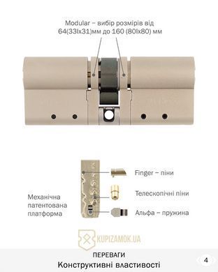 Дверной цилиндр Mul-t-lock MT5+ 66mm (33ix33) Никель-сатин (ключ-ключ) CLIQ