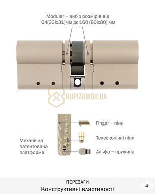 Дверний циліндр Mul-t-lock MT5+ 66mm (33ix33) Нікель-сатин (ключ-ключ) CLIQ