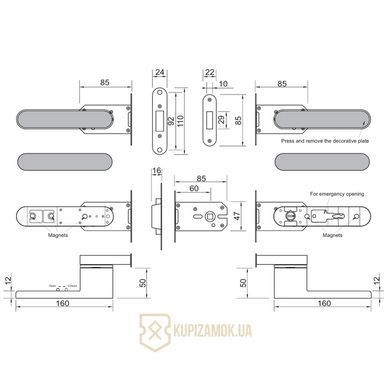 Ручки дверные GAVROCHE GRCLICK Cl(O-1) Матовое Золото/Белый