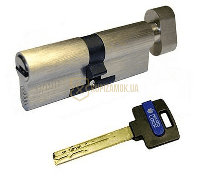 Дверний циліндр HardLock K-серія 80мм (35х45Т) Сатин (ключ-тумблер)